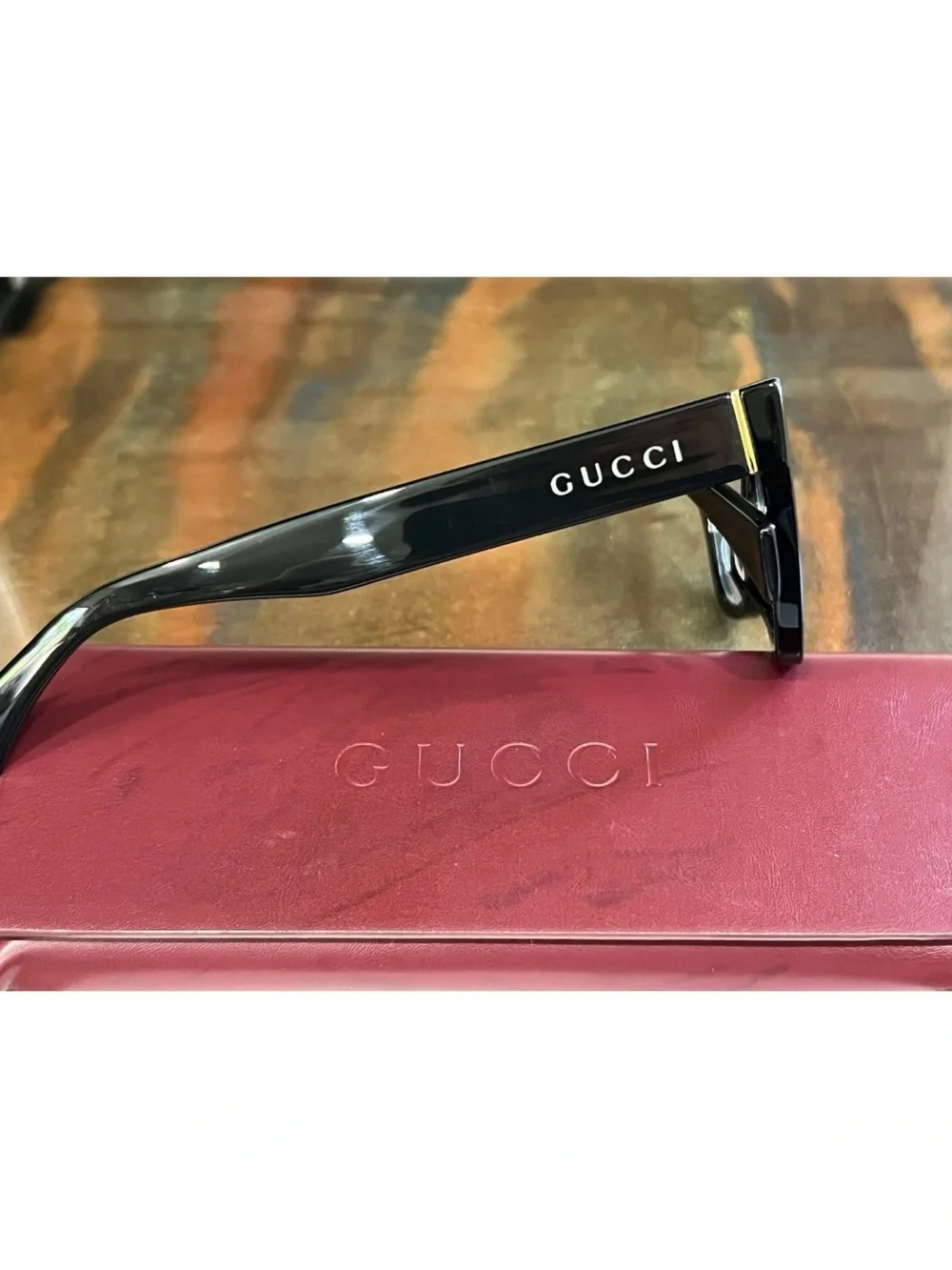 GUCCI GG1133O 001 Eyeglasses Frame Women Black Gold Cat Eye RX-Able New